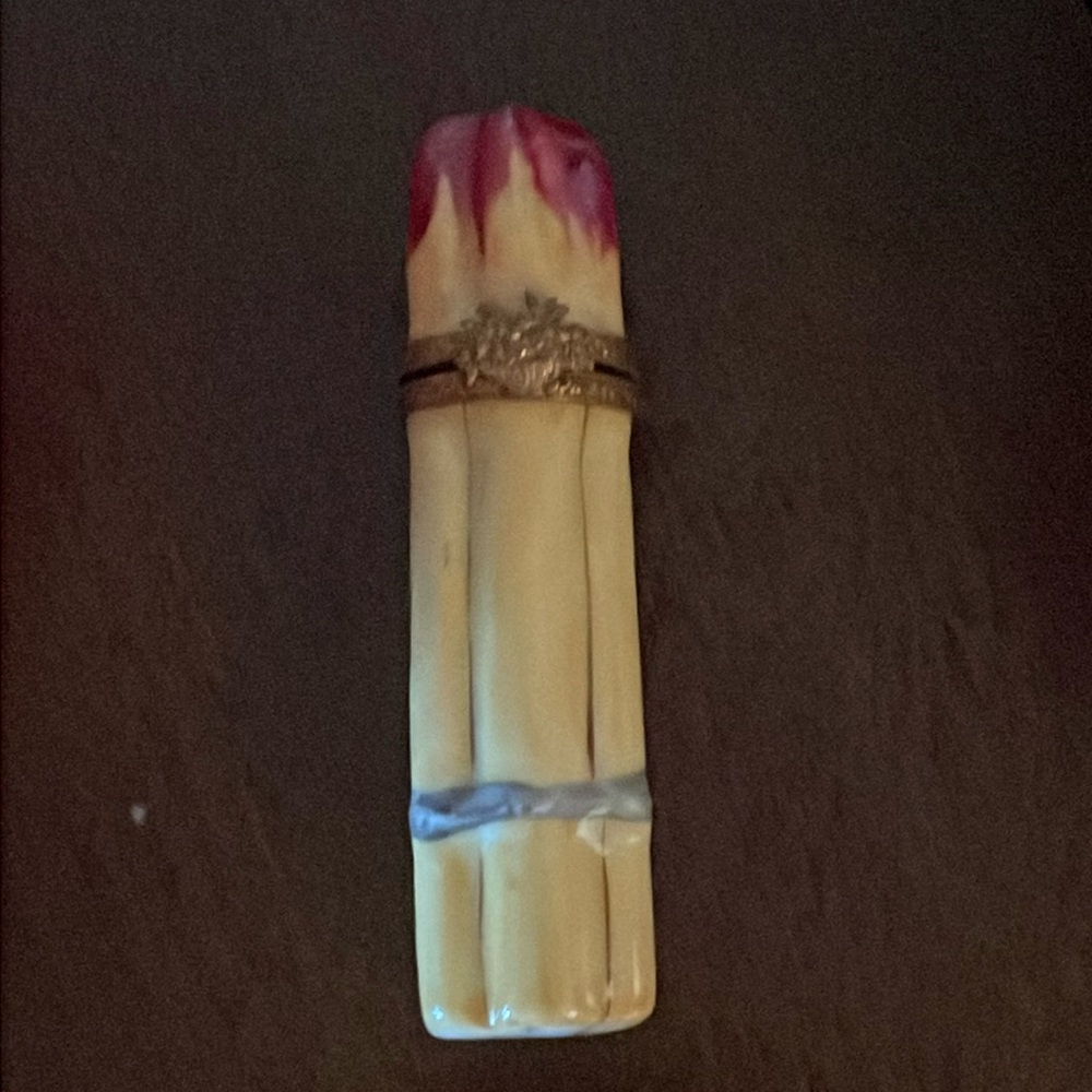 Hand painted Limoges White Asparagus box